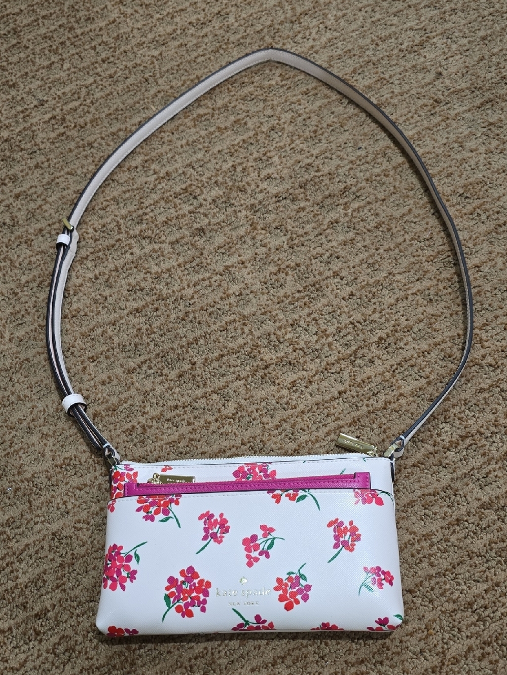 NWOT-Kate Spade Sadie Floral Crossbody with Pink Accents